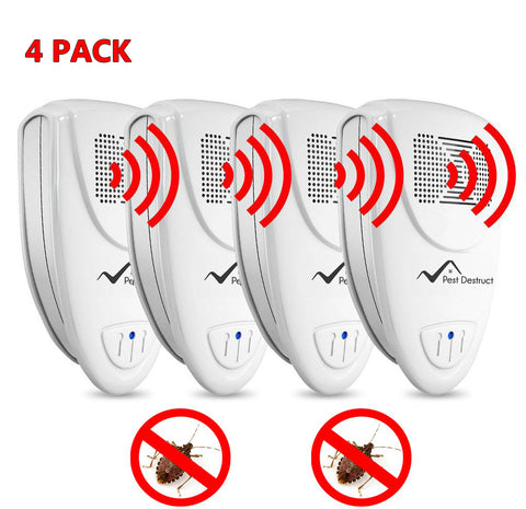 Ultrasonic Stink Bug Repeller - PACK OF 4 - 100% SAFE for Children and Pets - Quickly Eliminate Pests