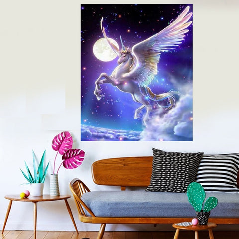 DIY Paint by Numbers Canvas Painting Kit - Flying Unicorn