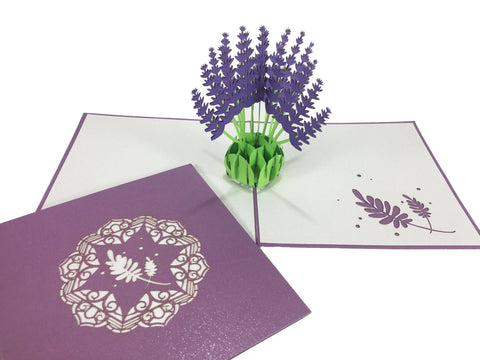 3D Lavender Pop Up Card and Envelope