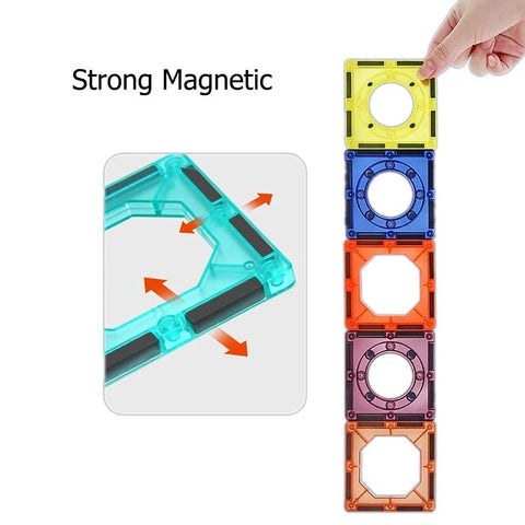 108 Piece Magnetic Tile Race Track Toy