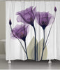 Image of Shower Curtain with Metal Hooks, 72" x 72" - Purple Flower