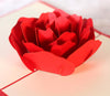 Image of 3D  Red Flower Pop Up Card and Envelope