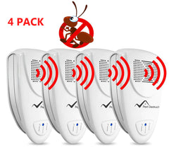 Ultrasonic Ant Repeller - PACK of 4 - 100% SAFE for Children and Pets - Get Rid Of Pests In 7 Days Or It's FREE