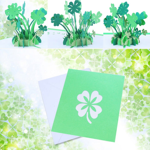 3D Four-Leaf Clover Pop Up Card and Envelope