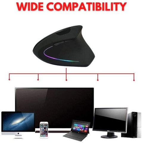 Smartonica 2.4G Wireless Vertical Optical Mouse - Right Hand - Black