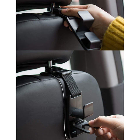 Car Seat Hooks for Car (4 Pack) - Purse Hanger Headrest Holder