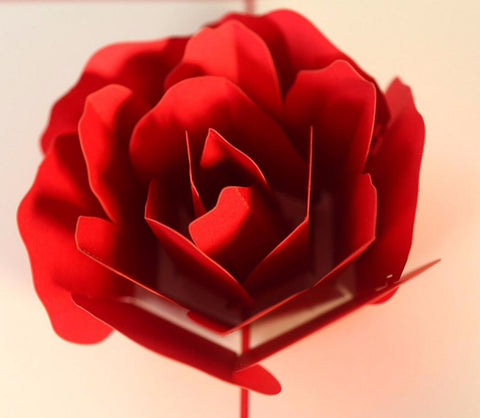 3D  Red Flower Pop Up Card and Envelope