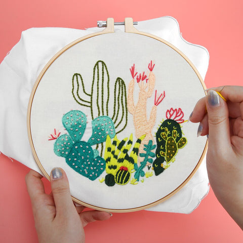 Embroidery Starter Kit with Pattern - Cactus