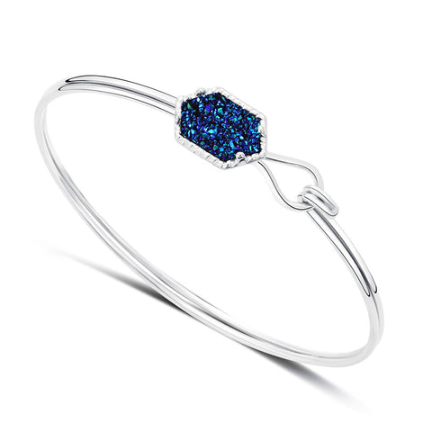 Blue Stone Bangle Bracelet