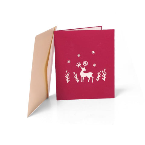 3D Christmas Deer Pop Up Card and Envelope