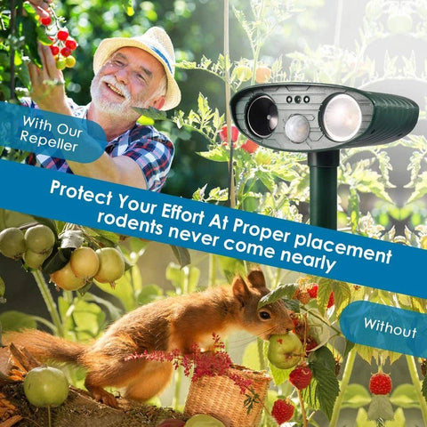 Bat Outdoor Ultrasonic Repeller PACK of 6 - Solar Powered Ultrasonic Animal & Pest Repellant - Get Rid of Bats in 72 Hours or It's FREE