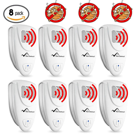 Ultrasonic Bed Bug Repeller - PACK of 8 - 100% SAFE for Children and Pets - Quickly Eliminate Pests