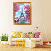 Image of 5D Diamond Painting by Number Kit Blooming Paris Eiffel Tower