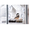 Image of Window Bird House Feeder - Sliding Seed Tray Holder Birdhouse Shape - For Wild Birds - 4 Extra Suction Cups