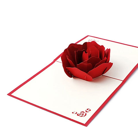 3D  Red Flower Pop Up Card and Envelope