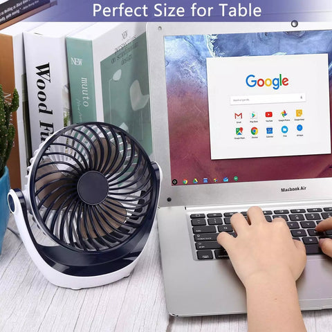 Desk Fan Small Portable Tabletop Fan with Strong Airflow