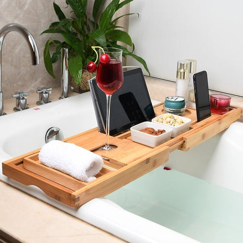 Bamboo Luxury Caddy Bathtub Tray