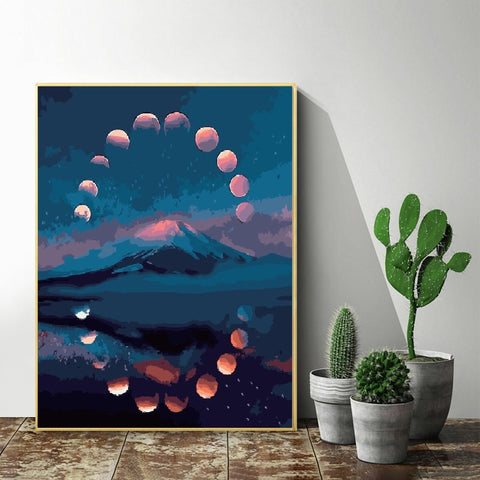 DIY Paint by Numbers Canvas Painting Kit - Moon Story