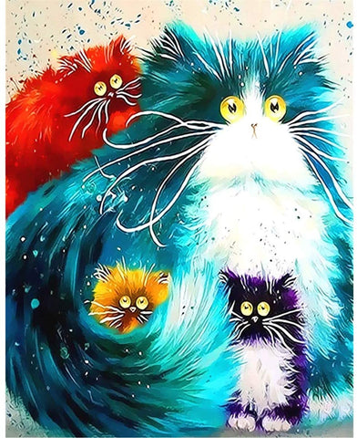 Paint by Numbers Kit - 4 Cats