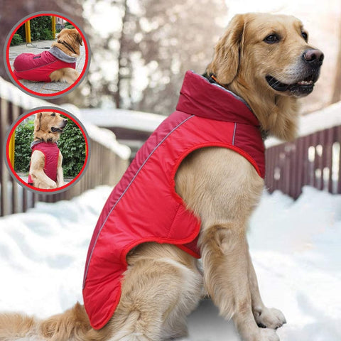 Fleece Warm Dog Jacket Coat Vest for Puppy Winter Cold - RED