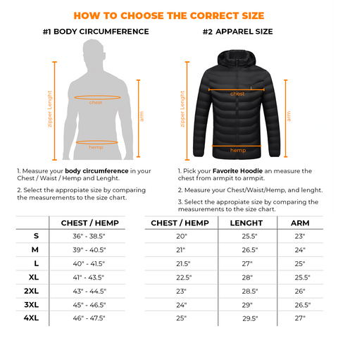 Super Therma Heated Jacket for Women and Men with Battery Pack 5V - Detachable Hood - 9 Heated Zones