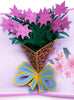Image of 3D Valentine's Day Pink Flower Bouquet Pop Up Card and Envelope