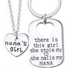 Image of Nana's Girl Keychain Set Necklace and Keychain Grandma Gifts