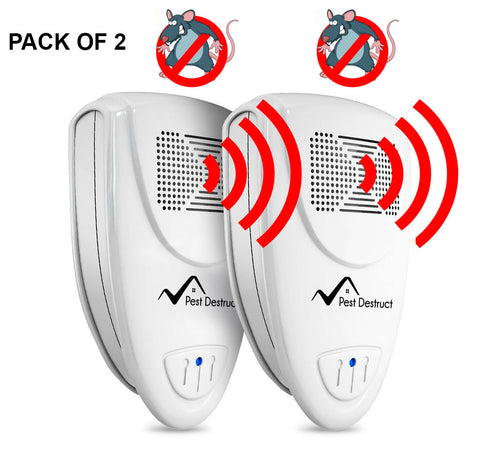 Ultrasonic Rat Repeller - PACK of 2 - Get Rid Of Rats In 48 Hours Or It's FREE