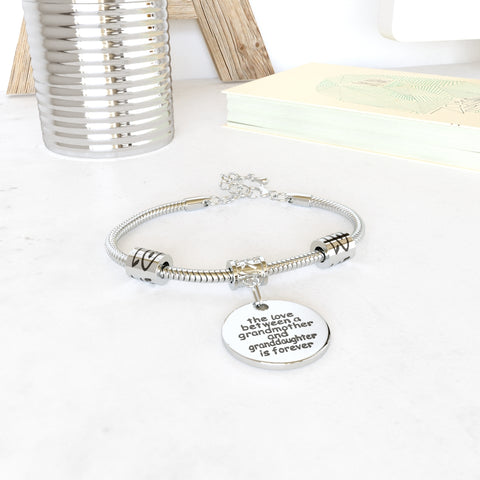 Love Between a Grandmother and Granddaughter is Forever Bracelet - Family Jewelry Gift - 10’’