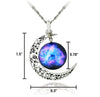 Image of Galaxy & Crescent Cosmic Moon Pendant Necklace