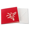 Image of 3D Valentine's Day Red Flower Bouquet Pop Up Card and Envelope