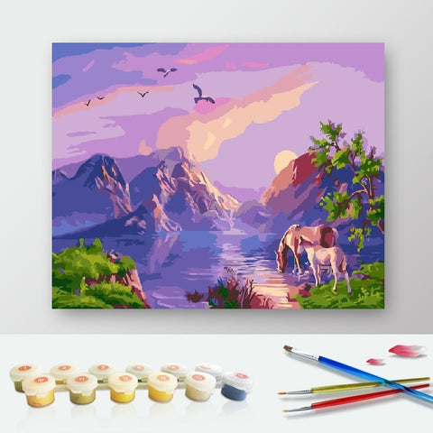 DIY Paint by Numbers Canvas Painting Kit - Perfect Nature