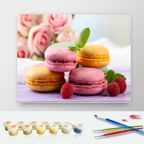DIY Paint by Numbers Canvas Painting Kit - Colorful Macarons