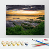 Image of DIY Paint by Numbers Canvas Painting Kit - Fishing Boat at Sunset