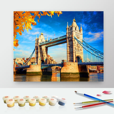 DIY Paint by Numbers Canvas Painting Kit - London Tower Bridge