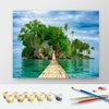 Image of DIY Paint by Numbers Canvas Painting Kit - Ocean Island