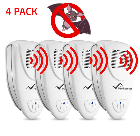 Ultrasonic Bat Repellent PACK of 4 - Get Rid Of Bats In 72 Hours Or It's FREE