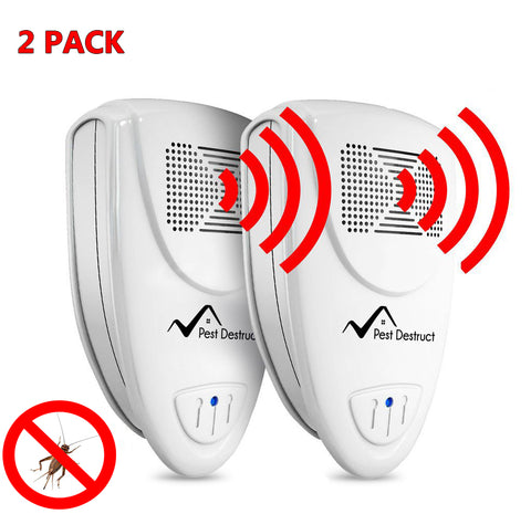 Ultrasonic Cricket Repeller PACK OF 2 - 100% SAFE for Children and Pets - Quickly Eliminate Pests