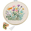 Image of Embroidery Starter Kit with Pattern Flowers Colorful
