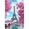 Image of 5D Diamond Painting by Number Kit Blooming Paris Eiffel Tower