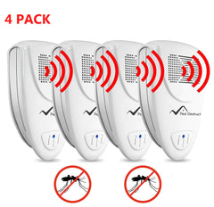 Ultrasonic Mosquito Repeller - PACK OF 4 - 100% SAFE for Children and Pets - Get Rid Of Mosquitoes In 7 Days Or It's FREE