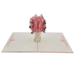 3D Pink flowers BIG Pop Up Card and Envelope