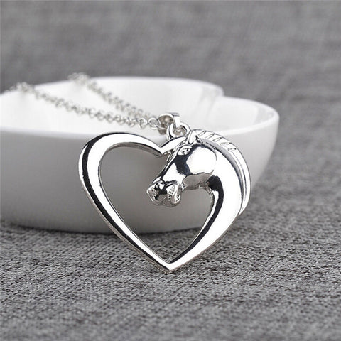 Heart Pendant Necklace Horse Heart Jewelry - Family and Friends Jewelry Gift