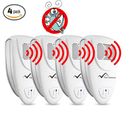 Ultrasonic Silverfish Repeller - PACK of 4 - 100% SAFE for Children and Pets - Get Rid Of Pests In 7 Days Or It's FREE