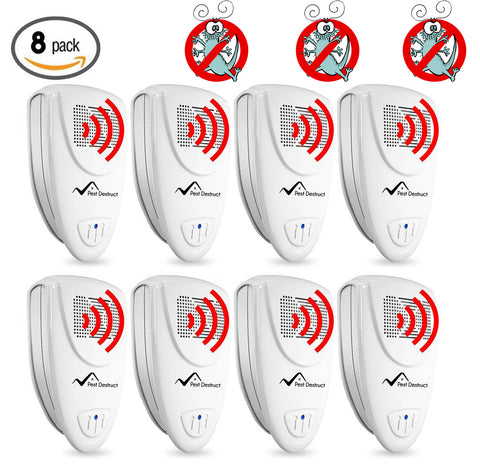Ultrasonic Silverfish Repeller - PACK of 8 - 100% SAFE for Children and Pets - Get Rid Of Pests In 7 Days Or It's FREE